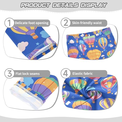 Hot Air Balloons Girls' Leggings Toddler Doodles Colorful Star Kids Yoga Pants Dance Active Tights 4T3