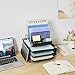 DESIGNA Stackable Mesh Desk Organizer with 3 Sliding Letter Tray Drawers, 4 File Holders Sorter Section, 2 Side Compartments, Pencil Holder Non-slip All In One Desktop Organizers Office Storage, Black