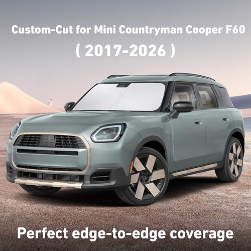 Image of EcoNour Windshield Sunshade Compatible for Mini Country Man Cooper F60 2017-2024 2025 2026, Sun Visor for Front Windshield & Window Sun Shade Cover, UV Heat Blocker & Protector, Car Accessories