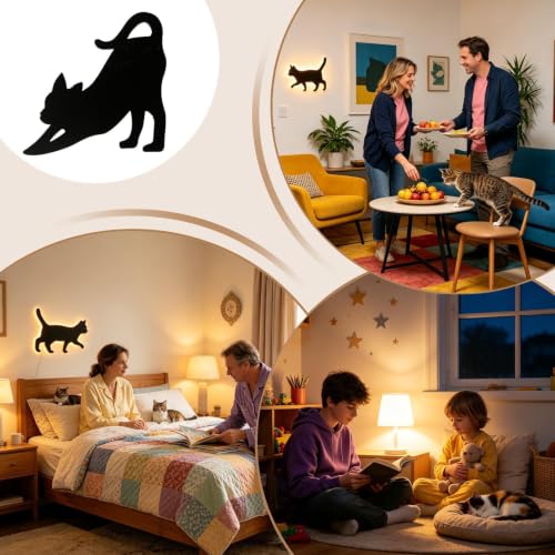Lámpara de pared de gato con sensor ideal para iluminar el dormitorio infantil 4