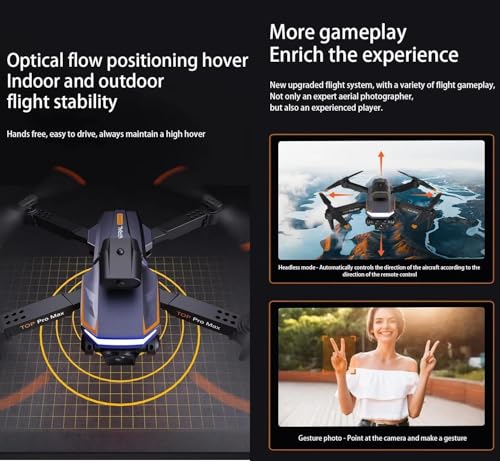 Image of Amitasha P18Pro Obstacle Avoidance Dual HD Camera 4K 1080p RC Drone with Gesture Remote Control Flying Mode Brushless Motor and 2 x 1800mAh Rechargeable Battery