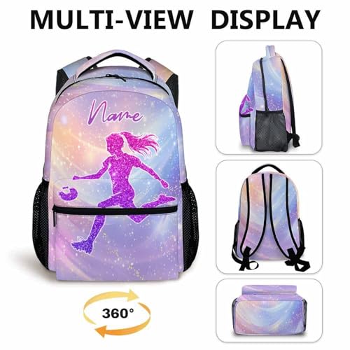 School Backpacks for Girls, Personalized Soccer Backpack for Kids Children Teens, 17'' Large Capacity Bookbag Supplies for Elementary Middle School4
