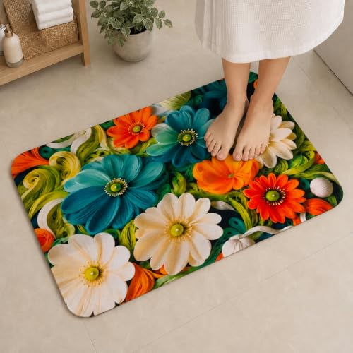 Image of Roseate Rubber Anti Skid (40x60 cm) Super Water Absorbent Mats for Home /Bathroom /Bedroom /Kitchen /Floor Mat (D4) Pack of 1