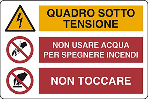 Cartello alluminio cm 30x20 QUADRO SOTTO TENSIONE