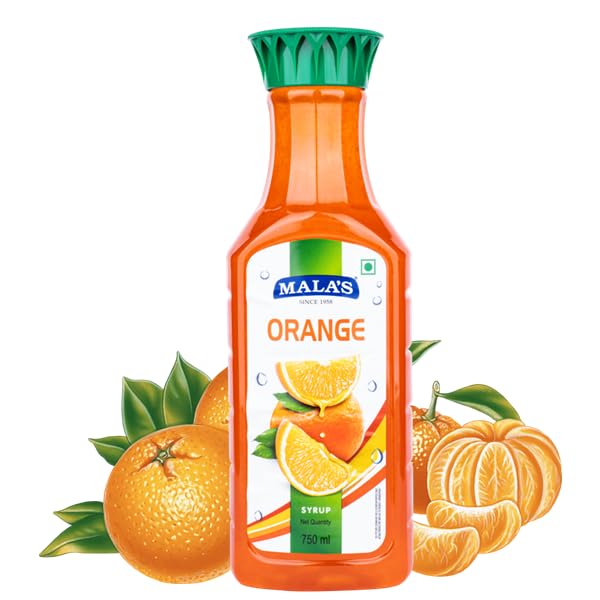 Indian Mala Fruit Syrup | 750ml (25 fl oz) (750ml, Orange)