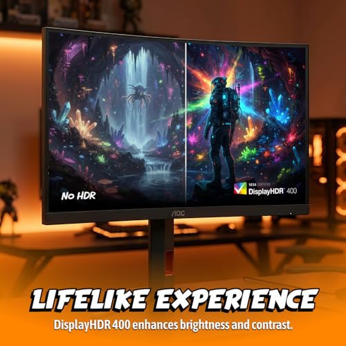 Image of AOC 34 inch Curved Gaming Monitor UWQHD 240Hz VA AMD FreeSync Premium, CU34G4Z | 3440x1440 Ultrawide Computer Monitor, 0.3ms, HDR400, DP 1.4, HDMI 2.1, USB 3.2, Height Adjustable, Audio Out, VESA Mount