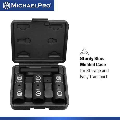 Miniatura 7 de MichaelPro Juego de 4 piezas de 12 pulgada de tamaño medio, juego de tuercas abatibles de impacto de pared delgada, acero cromado Moly para uso de