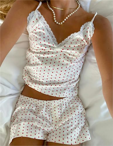 Image of Yuemengxuan Women Two Piece Outfits Y2k Boy Shorts Set Sleeveless Crop Top Button Down Shorts Set Loungewear Pajamas Set