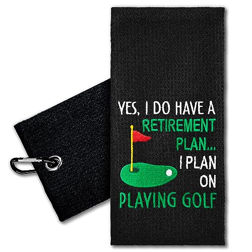 ERHACHAIJIA Yes I'd Have A Retirement Plan Embroidered Golf Towel