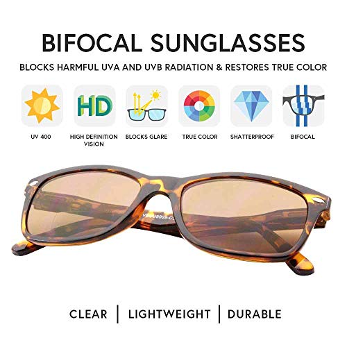 Vitenzi Bifocal Sunglasses For Men And Women Retro Reading Sun Tinted Glasses With Readers - Prato In Tortoise 2.50 #TOP2