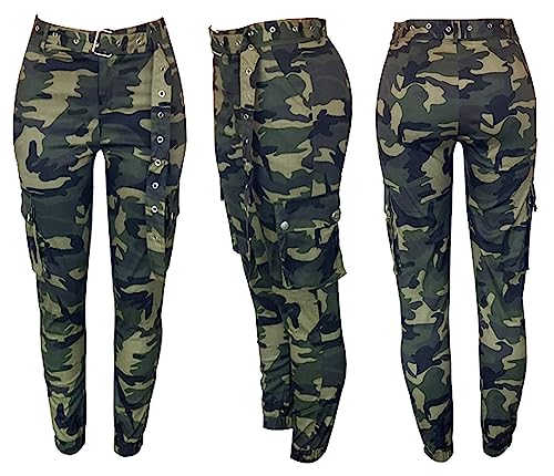 Plus Size Cargo Pants For Women High Waisted Baggy Army Camo Jeans Joggers #TOP4
