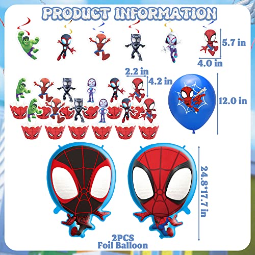 Cartoon Amazing Friends Birthday Party Decorations, Amazing Friends Party Supplies Include Backdrop, Banner, Foil Balloons, Tablecloth, Cake Toppers, Hanging Swirls - Thumbnail 5