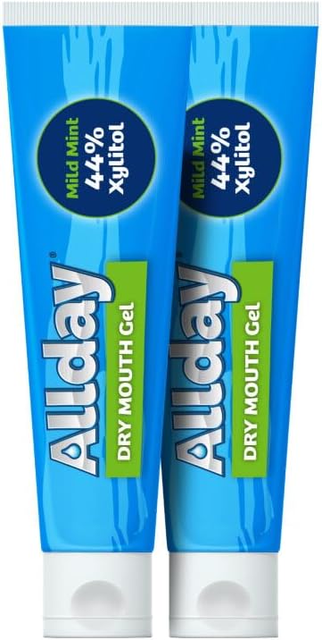 Allday Gel de boca seca, xilitol de máxima resistencia, acción rápida, no ácido (2 tubos dentro de una caja)