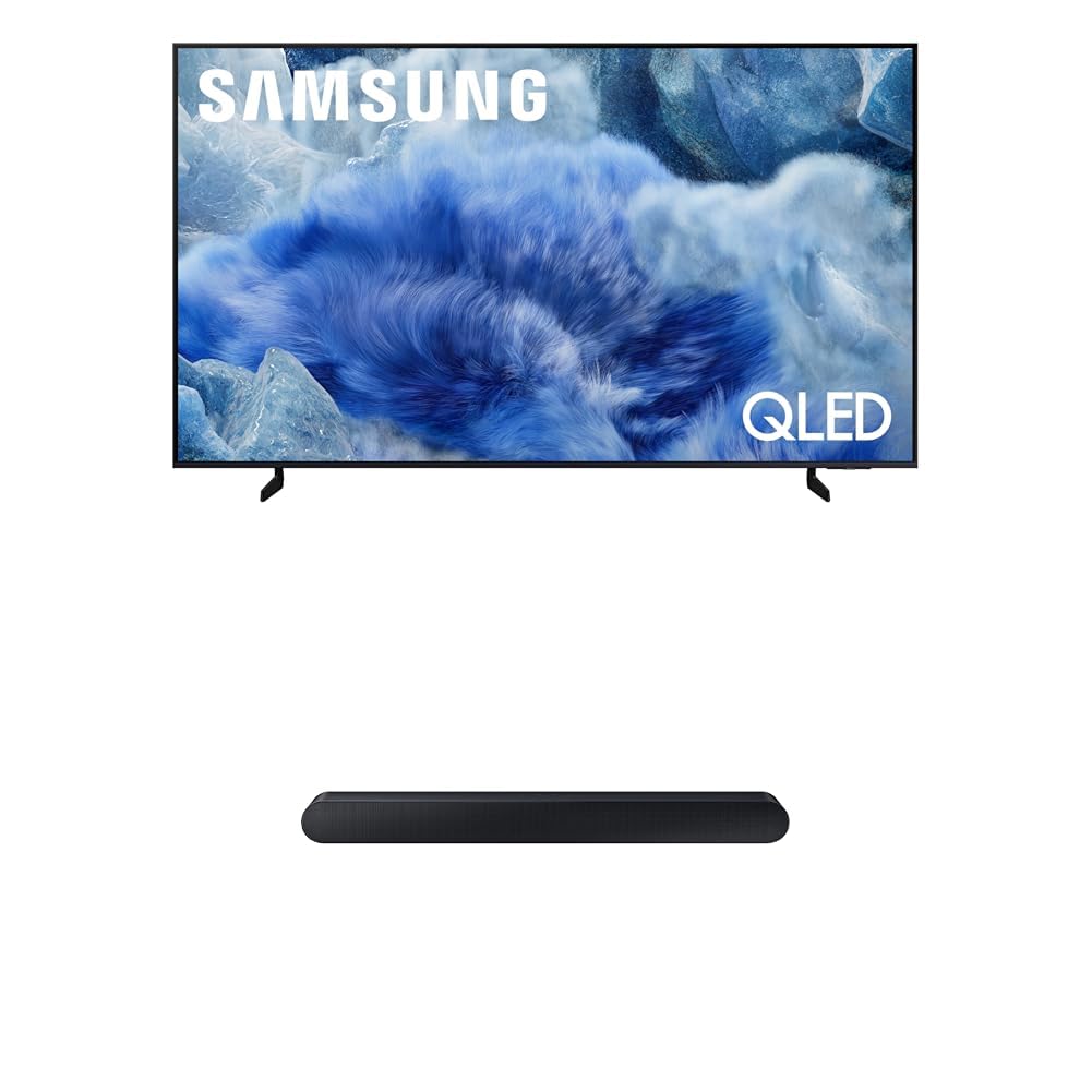 Samsung 50-Inch Class QLED Q8F 4K UHD Smart TV 2025 Model) Q4 AI Processor, 100% Color Volume with Quantum Dot + SAMSUNG S60D 5.0ch Soundbar w/Wireless Dolby Atmos Audio, All-in-One Design, HW-S60D/ZA