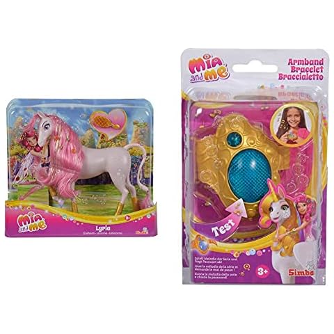 Simba 109480094 - Mia and Me Einhorn Lyria & 109480101 - Mia und Me Armband/Mit Licht und Sound/spielt Titelsong/Mit Passwortabfrage Cover