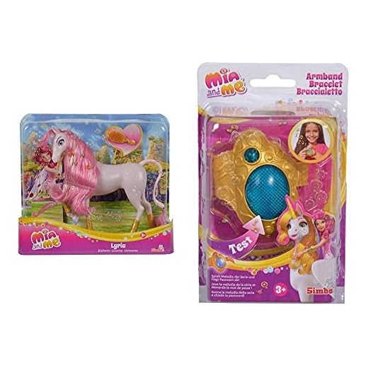 Simba 109480094 - Mia and Me Einhorn Lyria & 109480101 - Mia und Me Armband/Mit Licht und Sound/spielt Titelsong/Mit Passwortabfrage