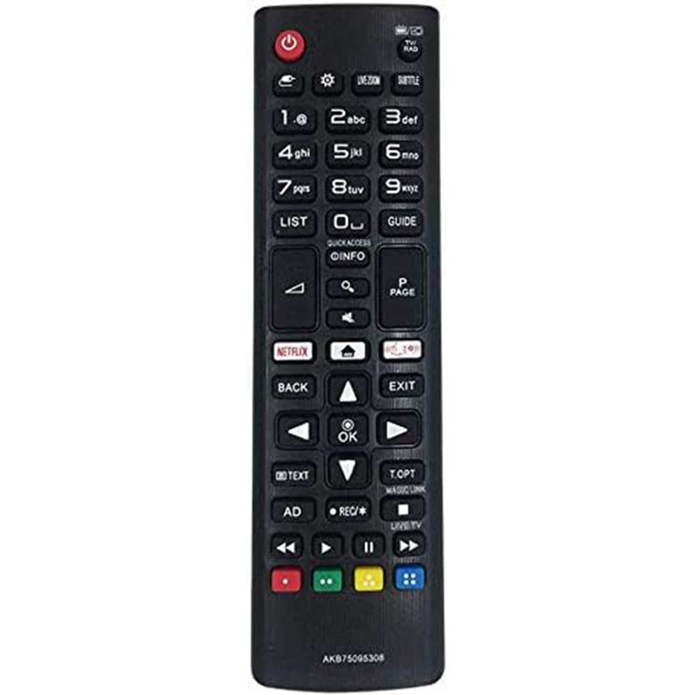 New Remote Control for LG Remote Control TV AKB75095308 Suitable for Various LG Ultra HD TVs with Netflix Amazon Buttons - No Setup Required TV Universal Remote Control