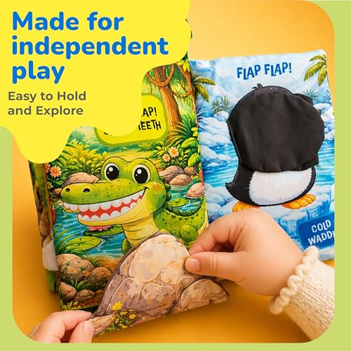 Image of Lifelong Peek‑A‑Boo Soft Activity Book for Babies | Non‑Toxic & BIS Certified with Crinkle Pages, Soft Activity Peek‑A‑Boo Flaps & Animals | Sensory Toy Gift for Infants & Toddlers Age 6+ Months (LLCSAB01)