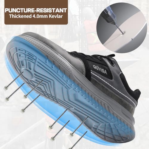 Image of Steel Toe Shoes for Women and Men, Lightweight Safety Work Shoes, Puncture Resistant Cushioned Low Top Work Sneakers for Warehouse Factory Construction