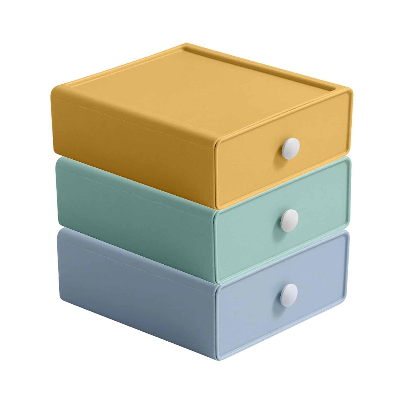 Rongxze 3 Piezas Gavetas Organizadoras Apilables, 3 Colores Cajonera Plastico Organizador Maquillaje, Cajonera Escritorio Sobremesa para Oficinas, Tocadores, Productos de Belleza y Cosméticos