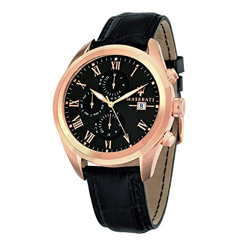 Preisvergleich Produktbild MASERATI HerrenArmbanduhr Analog Quarz Leder R8871612002