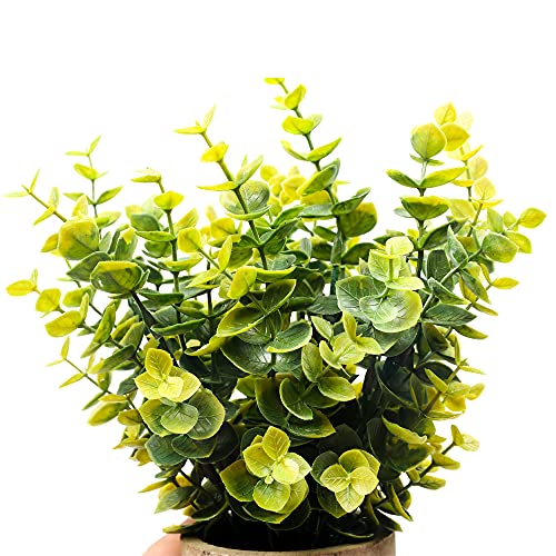 Svenee Mini Potted Plants Artificial Flocked Eucalyptus Greenery In Pots Faux Potted Herbs Small Houseplants For Indoor Outdoor Greenery Tabletop Decoration Centerpiece, Garden,Farmhouse (1) #TOP4