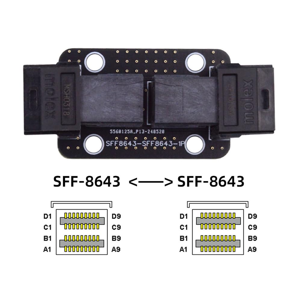 PCI-Express 4.0 Mini SAS HD SFF-8643 żeńskie na SFF-8643 żeńskie PCBA Coupler Adapter Extender
