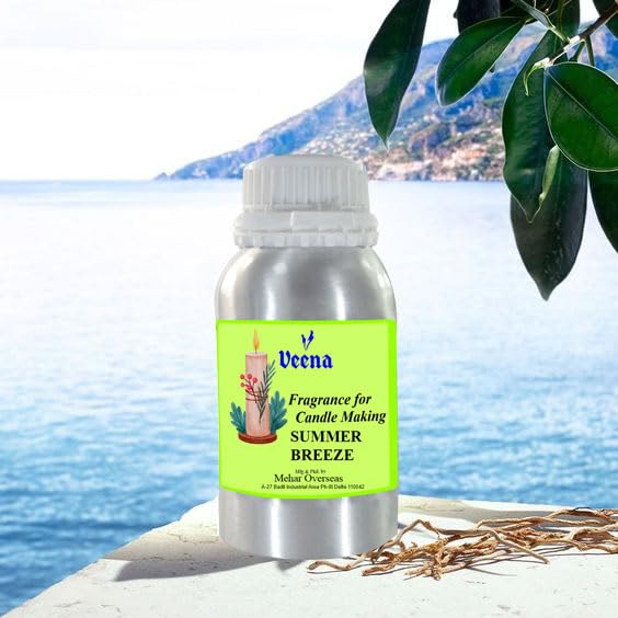 Image of Veena Summer Brezee Fragrance Oil,Essential oil for Candle Making, Soap Making, Slime, Diffusers, Home and Crafts 100 gm