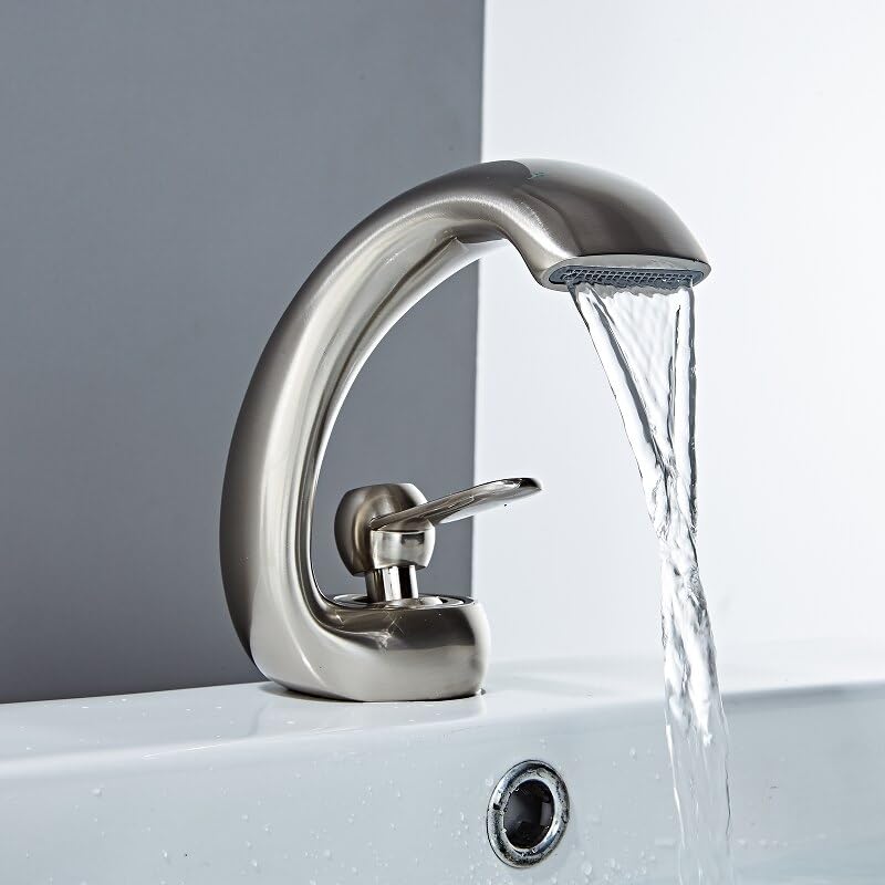 Grifos de lavabo modernos negros con mezclador de latón monomando
