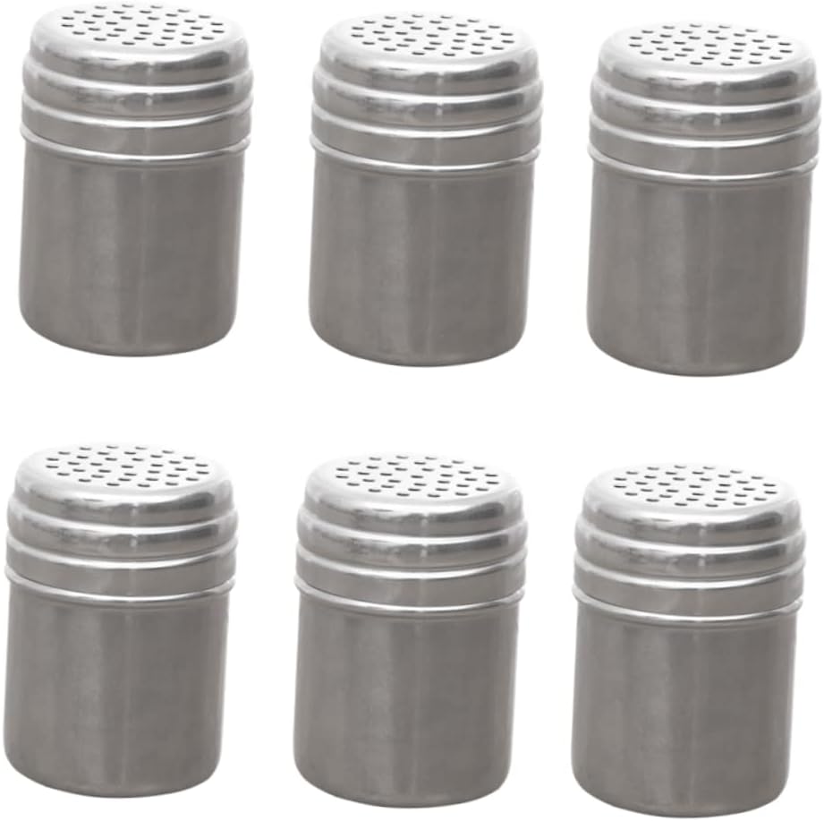 SHOWERORO 12pcs Silver Metal Seasoning Shaker Cooking for Pepper Sugar and Spices for Household and Outdoor Barbecues Keeps Ingredients Fresh