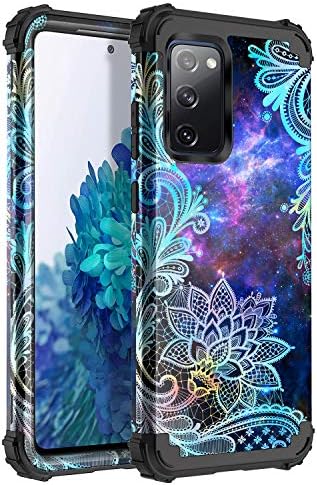 Rancase for Galaxy S20 FE 5G Case,Three Layer Heavy Duty Shockproof Protection Hard Plastic Bumper +Soft Silicone Rubber Protective Case for Samsung Galaxy S20 FE 5G,Blue Mandala
