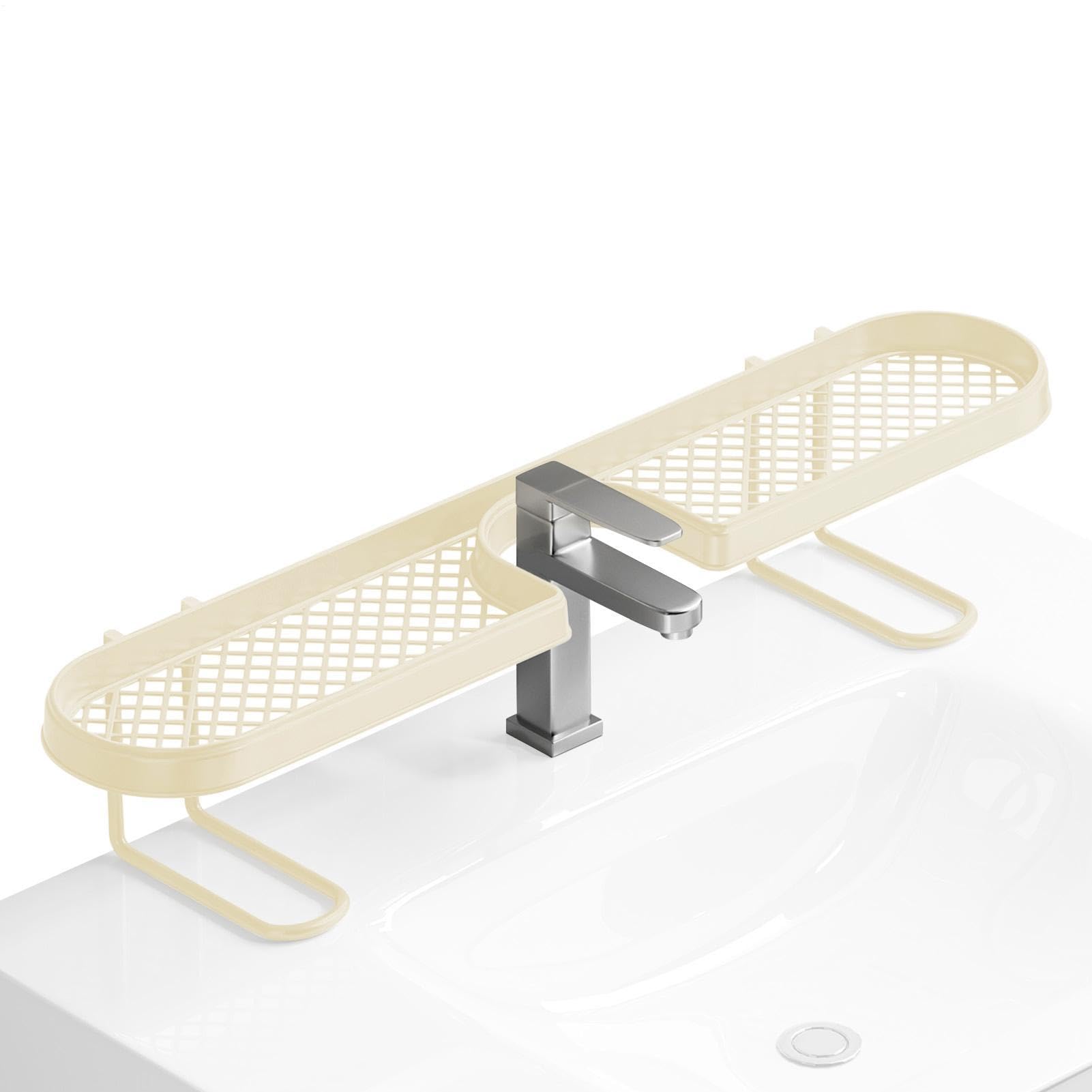 Estante para esponja de grifo en forma de U con drenaje activo para encimera de baño