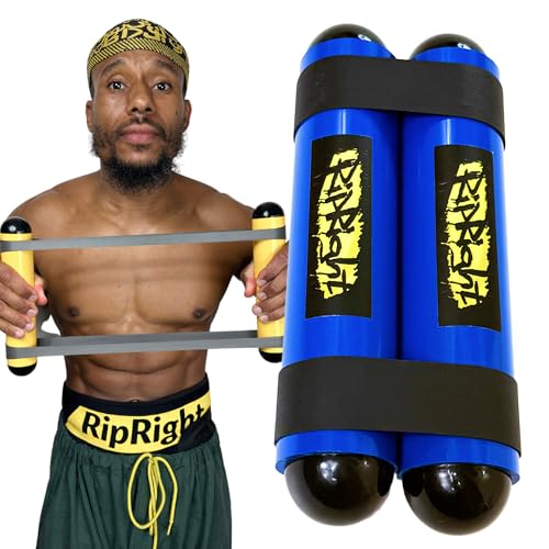 RipRight Premium RipStick Pillz, Workout Equipment for Joint Rehab, Shoulder Strength, Resistance Training, and Muscle Building – 6 Adjustable Resistance Bands (Blue/Black)