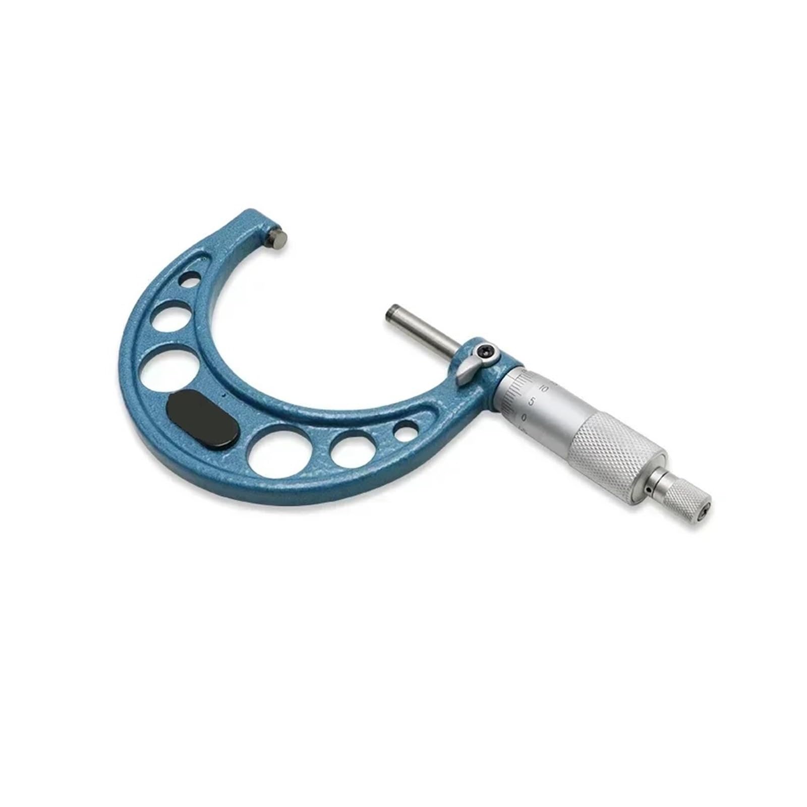 Micrómetro exterior de calibre mecánico, herramienta de medición micrométrica, calibre micrométrico, 0,01 mm, 5201A, azul (125-150 mm)