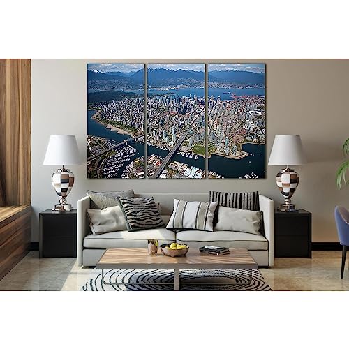 Lienzo para salón moderno de Vancouver ZELLART soluciona paredes vacías en tres paneles 90x60