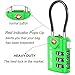 SURE LOCK TSA Approved Combination Luggage Locks with Open Alert Indicator – Durable Zinc Alloy Cable Travel Locks with Large Easy-Read Dials for Suitcases, Backpacks & Gym Bags （Green 2 Pack