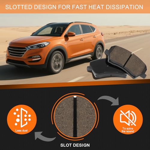 Image of D1828 Front Ceramic Brake Pads Kit Fit For Hyundai Elantra GT 2016-2017, For Veloster 2016-2017, For Kia Forte 2017-2018, For Forte5 2017-2018