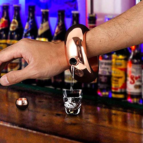 It belongs to your perfect life. Create a perfect Fashion Creative 100ML Thickened Stainless Steel Bracelet Jug 3.5 Oz,Random Color Delivery