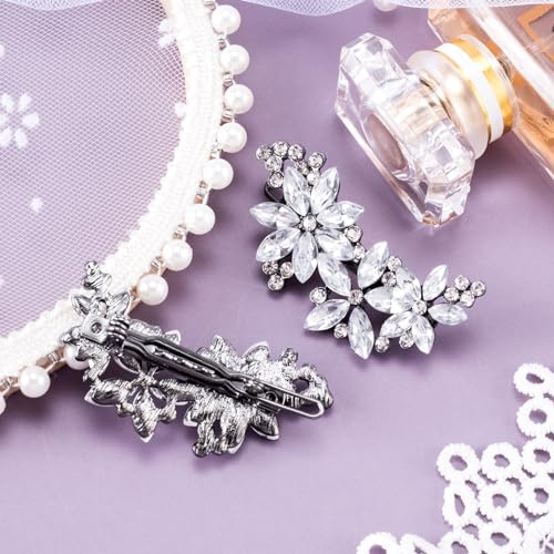 Pagow Hair Clips, 2Pcs Crystal Flower Bridal Hair Accessories thumb #6
