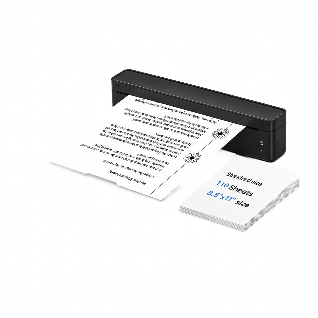 POLONO Imprimante thermique portable A10a avec 110 feuilles de papier thermique. Noir