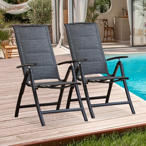 Domi Folding Patio Chairs Set of 2