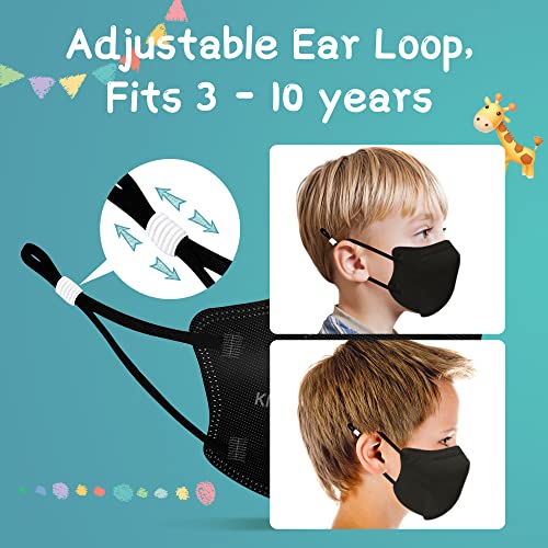 Funight Kids Kn95 Masks For Children, 50 Packs 5 Layers Breathable Kids Masks Disposable Masks With Adjustable Buckle For Boys Girls #TOP1