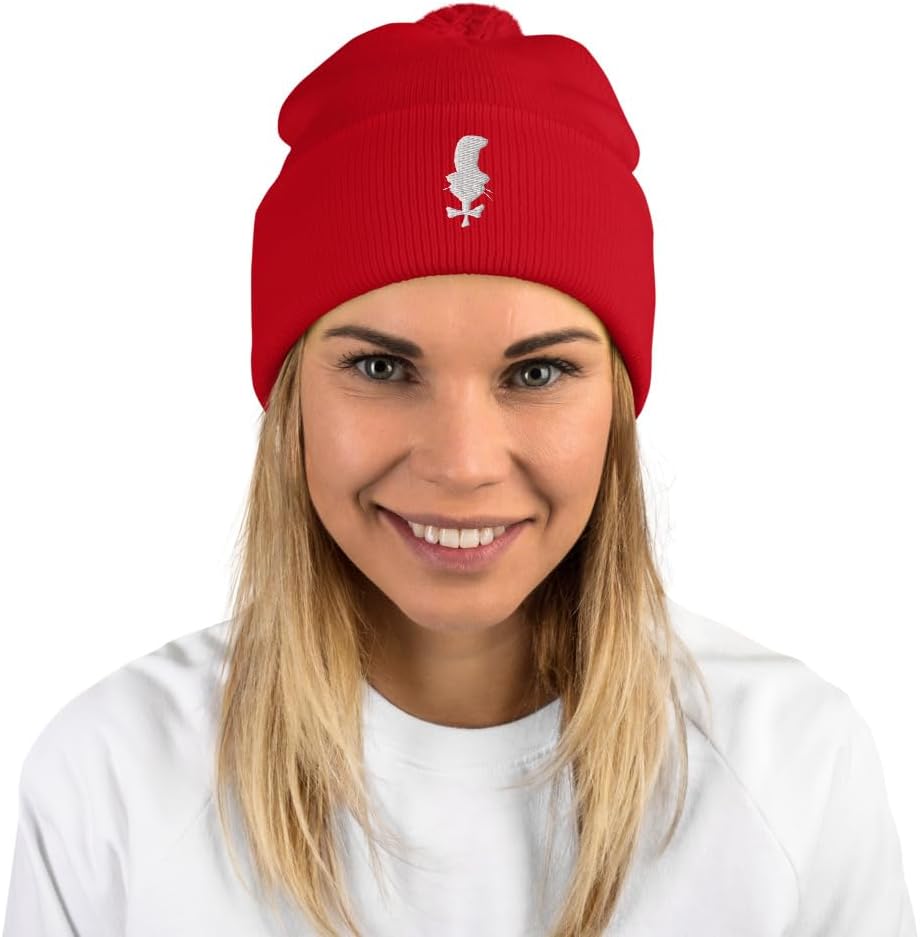 Dr. Seuss Cat in The Hat Silhouette Pom Beanie - Officially Licensed