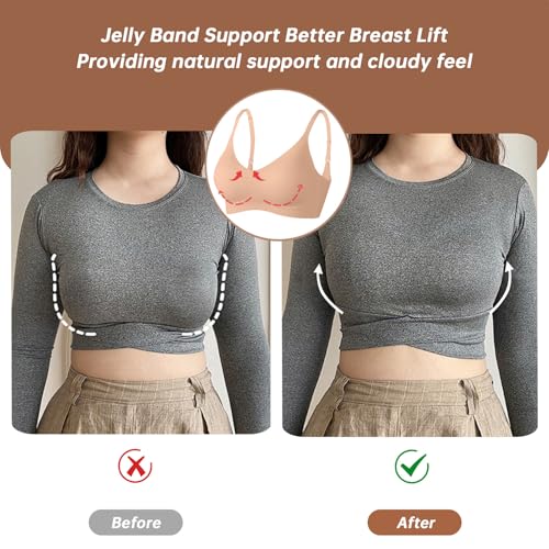 Image of OEAK Womens Wireless Jelly Bras Push Up Bralette Full Coverage No Underwire Bra Comfortable Everyday Seamless Tshirt Bras