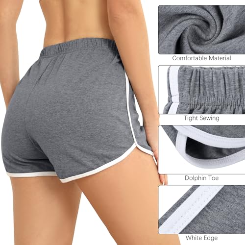 URATOT 4 Pack Women's Cotton Dance Yoga Sports Short Summer Running Athletic Pant Waistband Loose Shorts for Women3