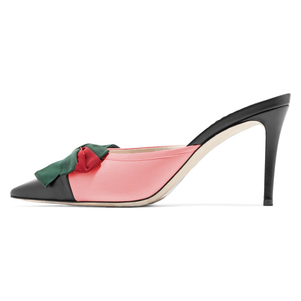 FSJWomen Graceful Stiletto High Heel Sandals Pointed Toe Mules Bow Pump Ladies Shoes US Size 4-15 M