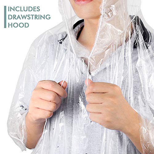 TORASO Rain Poncho with Hood for Adults, Disposable Rain Poncho Adult Emergency Raincoats Disposable2