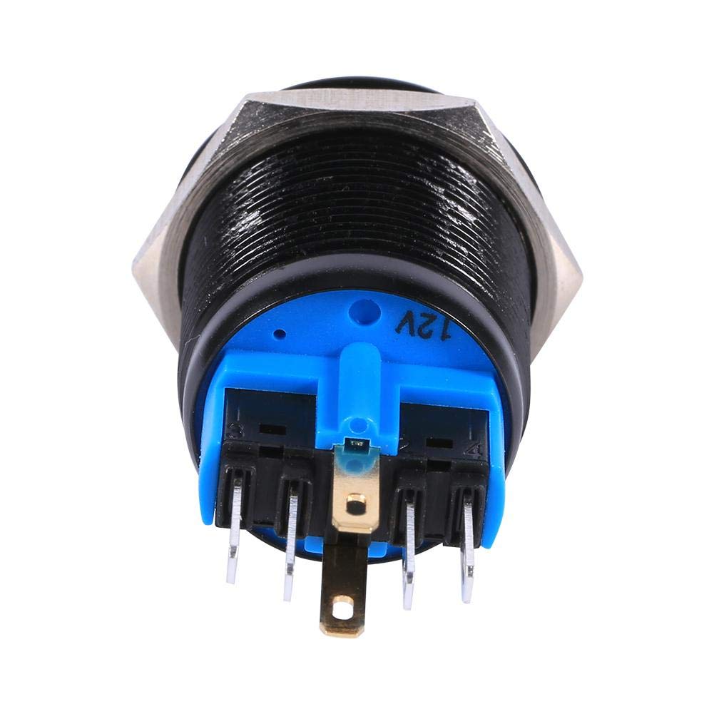 Momentary Push Button Switch,22mm 12V LED Waterproof Self-locking Latching Push Button Switch (White) - Image 3