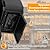 APOTO Porch Lights with GFCI Outlet, Black Dusk to Dawn Motion Sensor Outdoor Lights, 3-Mode Wall Exterior Lighting Fixture, Waterproof Outside Lights Sconce for House Front Door Patio Garage