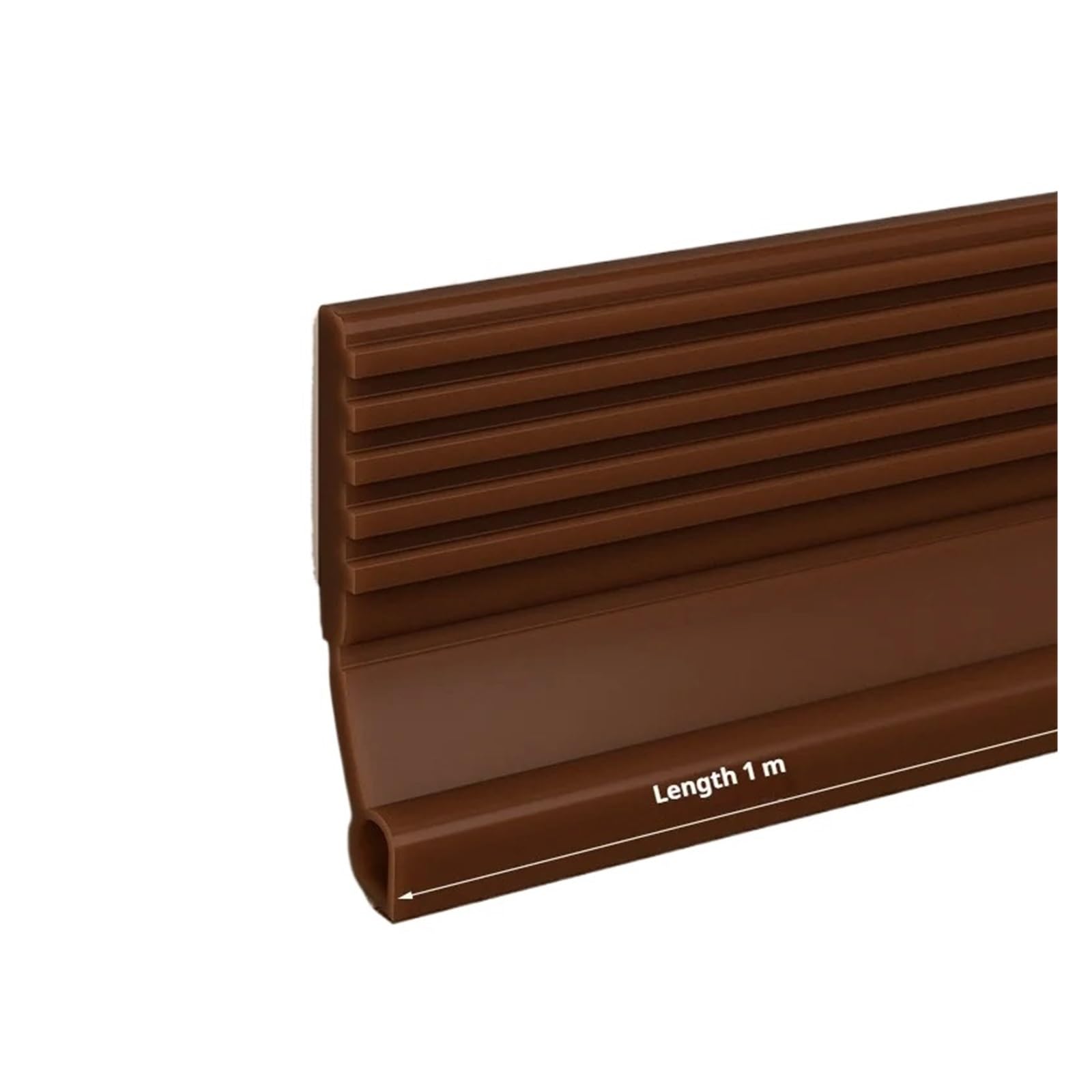 Draft Excluder For Doors 28/50mm Height Door Seal Strip Flexible Soft TPE Under Door Weatherstrip 1M Self-Adhesive Dustproof Windproof Stripping(Large Brown G4629A)